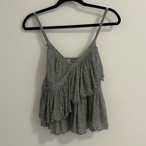 Free People Melbourne Solid Frill Tank Top